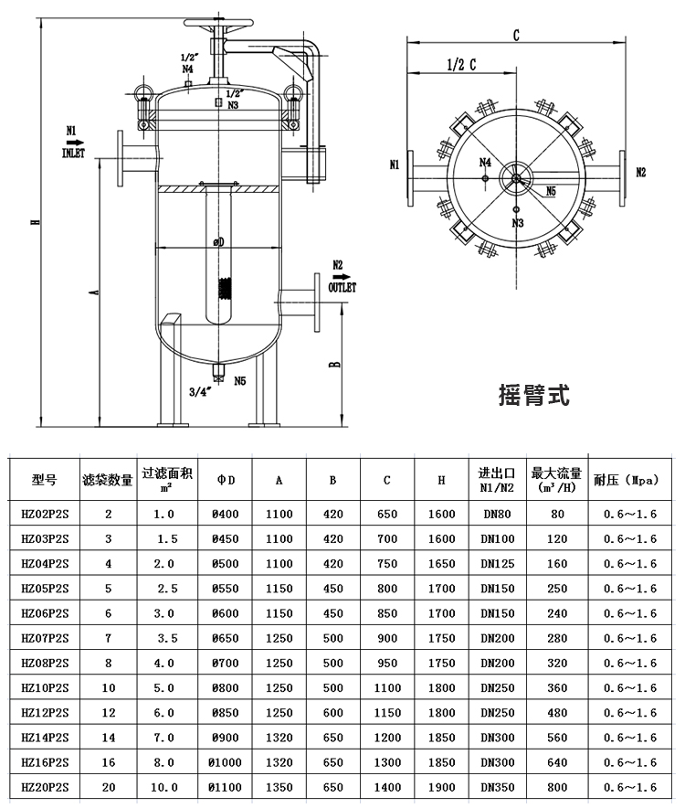 袋式過濾器 龜背式過濾器 多袋式過濾器_http://www.90wz.cc_產品中心_第5張